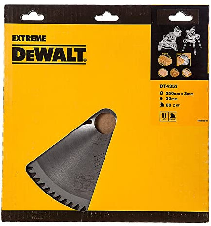 DeWalt DT4353-QZ - Hoja para sierra circular estacionaria 250x30mm 80D