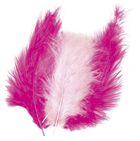 Rayher Flauschfeder-Mischung, rosa/pink Mischung, 10 - 15 cm, Btl. 10 Stück, farbige Federn zum Basteln und Dekorieren, 85167264