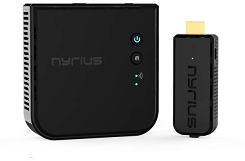 Nyrius NPCS549 AV Transmitter and Receiver Black Audio/Video Extender – A/V Extender (Micro-USB A, Power, Status, 0-40°C, -10-55°C, 10-80%, 100-240 V)