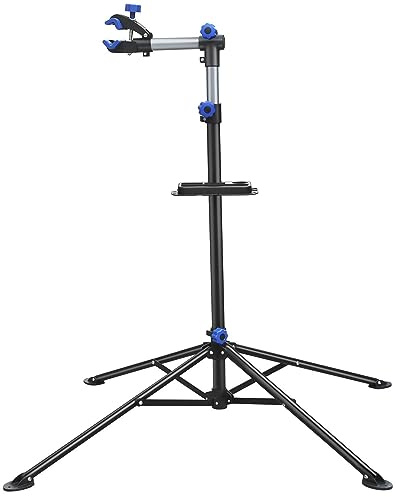 Yaheetech Bike Repair Stand Adjustable Foldable Bicycle Rack, Black/Blue