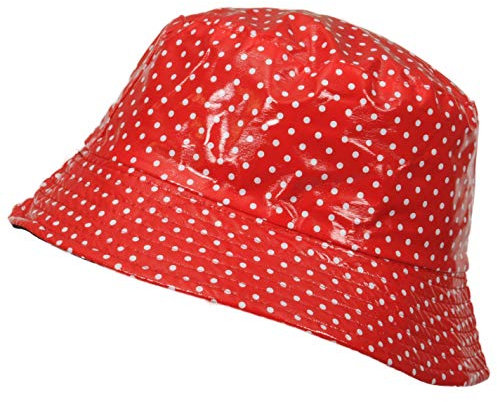 Toutacoo, Regenhut Vinyl Wasserdicht Rot Erbsen
