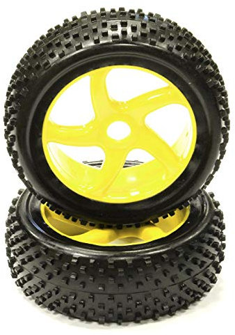 RC Model Mounted 1/8 Buggy 5 Spoke-S 17mm Wheel+Pattern RT Tire Set (2) (O.D.=110mm)