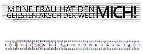 INTERLUXE Zollstock Metermaß Maßstab Meine Frau hat den witziger Spruch Geschenk Mitbringsel für Handwerker Mann Ehemann