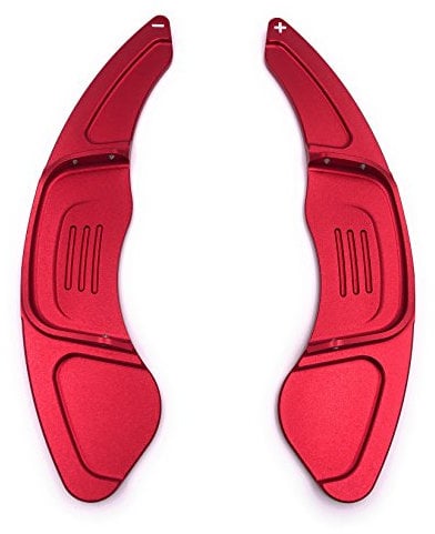 H-Customs Schaltwippen Verlängerung Shift Paddle kompatibel mit Golf 7 nur GTI R GTD Polo GTI 2018 Alu eloxiert RED
