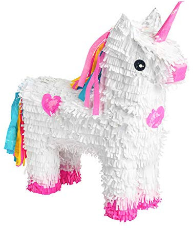 Fax Potato Unicorn Pinata with Blindfold (W43 x D13 x H55cm) Fill Your Own Kids Large Party Supplies Themed Birthday Accessory Fun Decoration Pinata for Kids Parties & Games