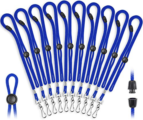 Mata1 - USA verstellbares Sicherheits-Umhängeband (blau, 91,4 cm, 100 Stück, Polypropylen), Ausweis-Schlüsselbänder in Bulk, Kartenhalter, abnehmbares Schlüsselband