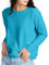 Hanes Women's Crewneck, EcoSmart Fleece Pullover with V-Notch, Sweatshirt, Bold Blue Heather, S