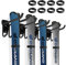 Odoland Kit de Support Rangement pour Skis, 4 Support de Stockage Mural avec 8 Cinch Straps, Peut Contenir 8 Ski de Neige, Crochets pour Échelles Snowboards Outils Jardinage, pour Maison Garage
