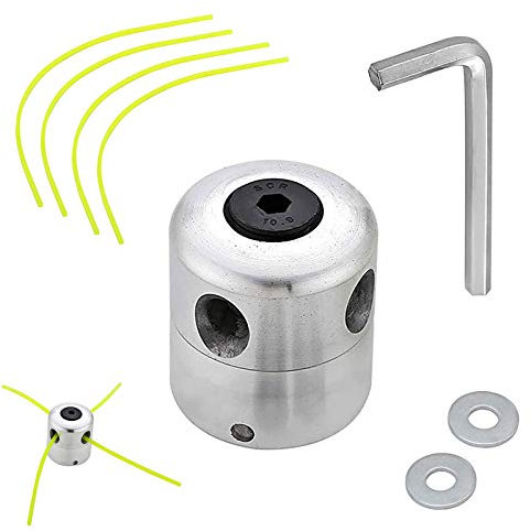 ManLee Testina Decespugliatore Universal Alluminio con 4 Nylon Filo Trimmer Head Accessori per Stringa di Alluminio Testa di Erba con Rondella Chiave Esadecimale per Decespugliatore Tagliaerba