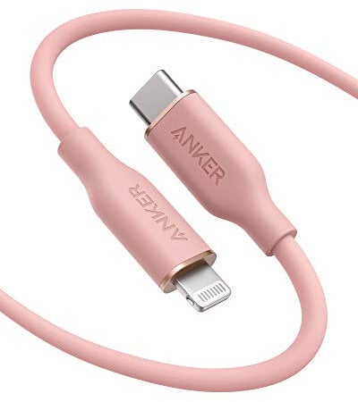 Anker Powerline III Flow, USB C Lightning Kabel, 180cm USB C auf Lightning Kabel kompatibel mit iPhone 14/13/12/11 Serie, AirPods Pro, MFi-Zertifiziert, Silikagel (in Altrosa)