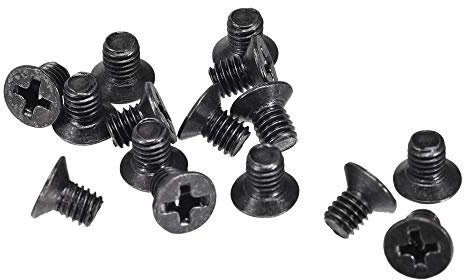 sourcing map M4 x 6mm Phillips Screw Fastener Black for Laptop PC TV Fan Switch 50pcs