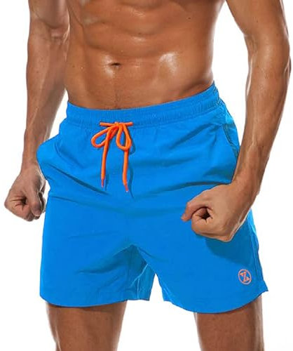 ZOXOZ Short de Bain Homme Maillot de Bain Homme Court Boardshort Short Plage Étanche Short Séchage Rapide Filet avec Poches Bleu Marin L