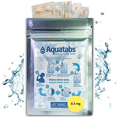 Aquatabs Water Purification Tablets World's #1 Water Purification Treatment Tablets 8.5 MG x 100, 1 Tablet Purifies 1-2 litre
