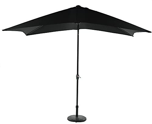 Stilè Ombrellone da Giardino con Palo Centrale 3X2M in Alluminio Meccanismo di Inclinazione A Manovella Parasole (Nero)