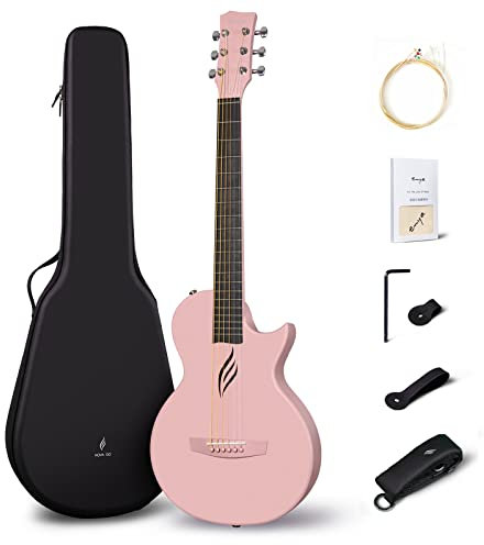 Enya Guitare Acoustique Débutant Set - Fibre de Carbone Rose Nova Go Guitare (Acoustique, Rose)