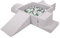 KiddyMoon Parque Infantil De Espuma con Cuadrada Piscina De Bolas (300 Bolas) para Niños, Gris Claro: Blanco/Gris/Menta