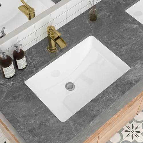 Mocoloo Lavabo rectangulaire en céramique Blanc