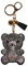 Popfizzy Schlüsselanhänger für Frauen und Mädchen, Strass Geldbörse Charm, Bling Rucksack Schlüsselanhänger, Kristall Tasche Charms, lustige Schlüsselanhänger, Teddybär, grau