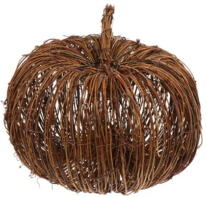 Veemoon Weidenkürbis aus Rattan, natürliche Weinreben-Kugel, Kürbis, Ornament, Halloween, Kürbis, Rattan, Bälle für Halloween, Herbst, Erntedankfest, festliche Tischdekoration