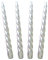 Auswahl Farbe + Menge - Spiralkerze Spitzkerze Stabkerze Renaissancekerze Tafelkerze Leuchterkerze ca. Ø 22 x 230 mm gedreht hier: 4 Kerzen silber metallic