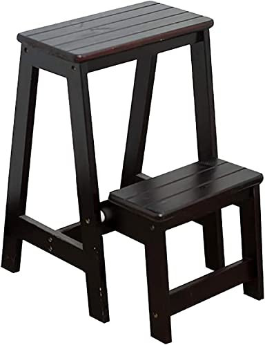 Klappbarer Tritthocker, Leiter Stuhl, allgemeiner Indoor-Kletterhocker, Haushaltswaren, 2 Stufen, Klapptritt, Holzleiter, Innenbereich, Treppenstufenhocker, Holz-Küchenstufenstuhl, maximale Belastung