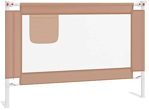 vidaXL Kleinkind-Bettschutzgitter Taupe 100x25 cm Stoff