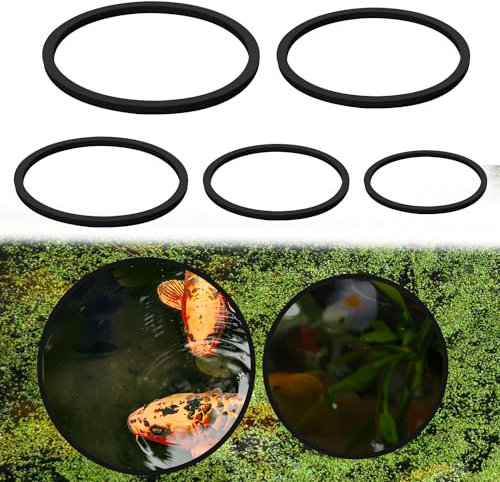 XIHIRCD 5pcs Aquarium Floating Plant Rings, 5 Sizes Foam Fish Feeding Rings Fish Tank Plant Ring Floating Plant Corral Feeding Ring for Keeping Floating Plants in Place (black)