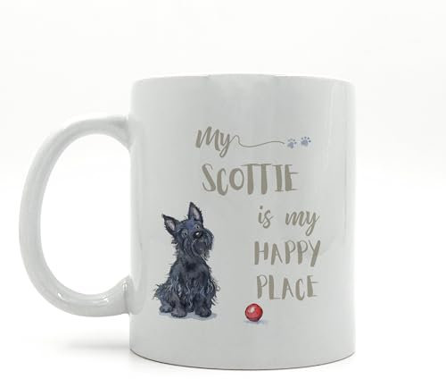 Image Industry My Happy Place Scottie Ceramic Mug - Dog Lovers - Coffee Mug - Dog Mug