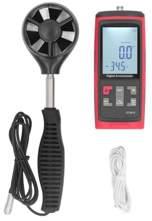 Anémomètre Portable Compact avec 5 Unités de Mesure, Grand écran rétroéclairé pour Drone CVC, Voilier, Anémomètre Numérique avec Capteur Extensible, Jauge de Vitesse du Vent