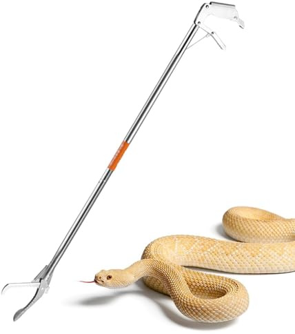 Lot de 1/2 pinces pour reptiles – Pince à serpent, tige allongée | Attrape-serpent pliable, serpents à clapet, outils de manipulation, crochet serpent, attrape-reptiles pour la randonnée, le camping