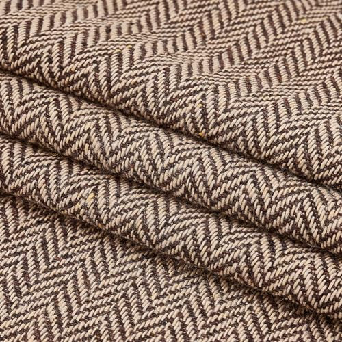 AHANDMAKER Woll-Tweed-Stoff Pro Yard, Wollstoff Zum Basteln, Dekorationsstoff Für Polstermöbel, Tweedstoff Für Bekleidungsaccessoires, PapayaPeitsche (106 x 152cm)