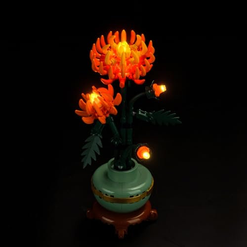 Kit luci per Lego Chrysanthemum (No Lego), set di illuminazione decorativa per Lego 10368 Icons Chrysanthemum Flower Décor