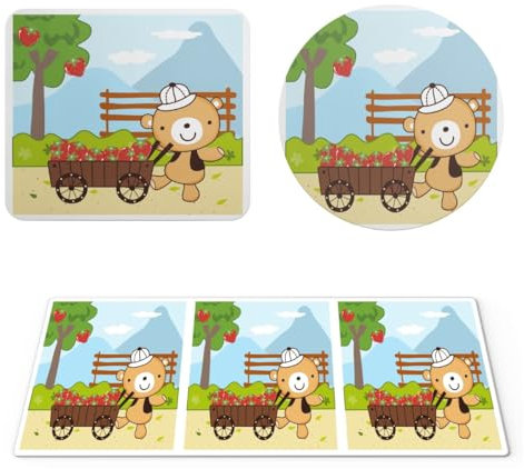 EHOMERY Tappetino per Mouse Gaming Tappetini Economici Simpatico Cartone Animato Bambini Bimba Pad Tastiera - 3 Pack [30x80 cm, 20x24 cm And Dia 20 cm]