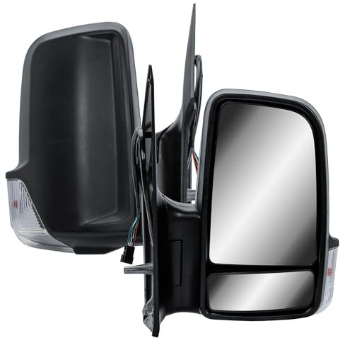 Driver Right Side Door Wing Mirror O/S Electric and Heated Short Arm Black Cover For Mercedes Sprinter VW Crafter 2006 to 2018