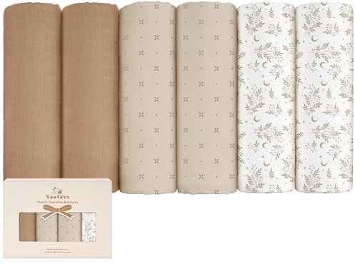 Yoofoss 6er Pack Baby Musselintücher 70x70 cm Mullwindeln Spucktücher aus Baumwolle Mulltücher Stoffwindeln Saugstark Faltwindeln für Neugeborenen Baby Kleinkinder