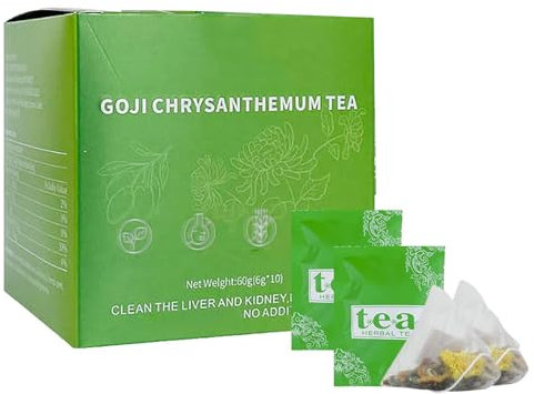 Goji Berry Chrysanthemum Tea, 60g Herbal Dandelion Wolfberry Tea, Chrysanthemum Goji Berry Tea, Liver Tea Formula Chrysanthemum, Dandelion Wolfberry Liver Health Chinese Tea Bags (1)