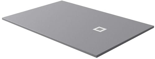 Stone Slate Effect Shower Tray Grey Square Rectangle Wet Room 30mm Low Profile (1600 L x 800 W mm)