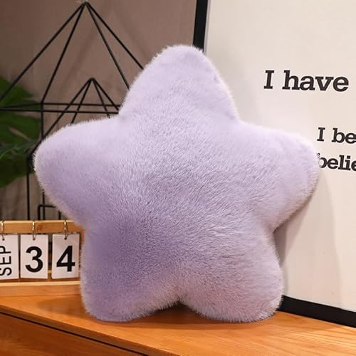 Boriad Sternkissen, kuschelkissen für Room Decor clean Girl,Zierkissen Aesthetic für Schlafzimmer,süße Kissen für Zimmer deko,Flausch Plüsch Sofakissen, Dekokissen,Lila,45cm