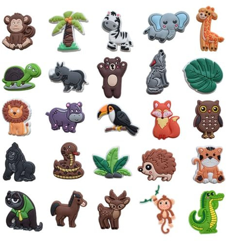 aiyraa 25 Stück Schuh Charms Für Clogs, Crocs Anstecker, DIY Schuhanstecker Schuhanhänger, Niedliche Cartoon Schuhverzierungen, Abnehmbare PVC Shoe Dekoration Zubehör Für Mädchen Und Jungen