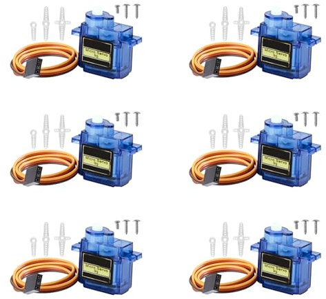 Tunejoy 6 Pièces Micro Servo Moteur 9g Kit Mini Servos Motor avec Accessoires pour RC Hélicoptère Robot Voiture Bateau Projet Arduino