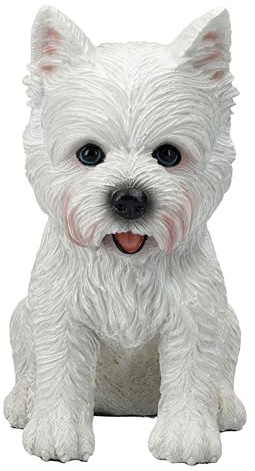 Westie Dekofigur – West Highland White Terrier Statue, Hundefigur, Tierfigur, 15 cm Höhe