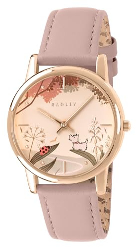 RADLEY Rotvergoldetes 35 mm Praire Pinkes Lederband, rose, Armband