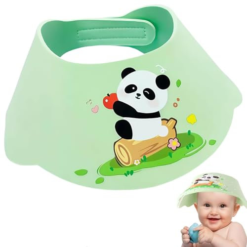 Duschhaube Kinder, Haarwaschhilfe Kinder Einstellbar, Haare Waschen Kinderschutz Perfekt für Stressfreies Haarewaschen, Schützt Augen Nase & Ohren Vor Wasser (Grün)