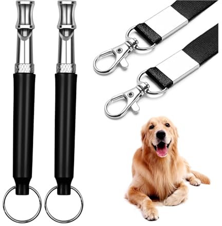 YUEMOL Hundepfeife 2-teilige Hundepfeife, professionelle Ultraschall-Hundepfeife for Stoppen des Bellens, Rückruftraining, Trainingsgerät for Stoppen des Bellens