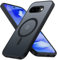 Matt Hülle für Google Pixel 9a Kompatibel mit MagSafe Magnetisch Hülle Matt Rückseite Kratzfeste Dünn Samtweiche Haptik Schutzhülle Transluzent Mattiert Stoßfest FallSchutz Handyhülle Matt Schwarz
