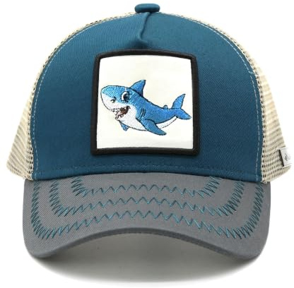 Sunlark Kinder Verstellbare Stickerei Bagger und Hai Trucker Cap | Sonnenschutz Baumwolle Outdoor Basecap für Jungen Mädchen 2-8 Jahre