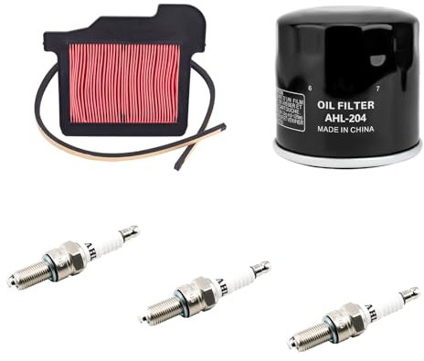 AHL 1 x Moto Filtro Aria 1RC-14451-01-00 & 1 x Filtro Olio 15410-MCJ-000 16097-0002 & 3 Candele di Accensione per Yamaha MT09 XSR900 Tracer 900