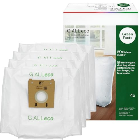 Reliapart GENUINE Bosch BBZGALLECO G ALL Eco SMS Microfibre Vacuum Cleaner Dust Bags (Pack of 4) Compatible for All Bosch Cylinder Models with Hygiene Lock – 50% Less Plastic