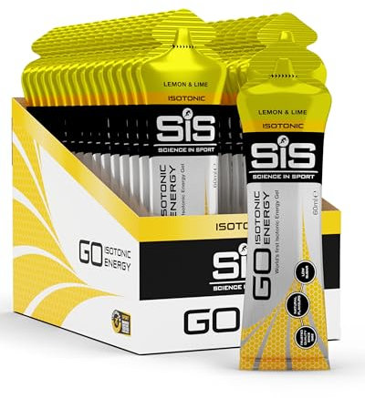 Science in Sport GO Isotonic Energy Gel 30 x 60ml Zitrone Limette, Vegan - Isotonische Formulierung mit 22g Kohlenhydrate, Guter Energielieferant, Alternative für isotonische Getränke