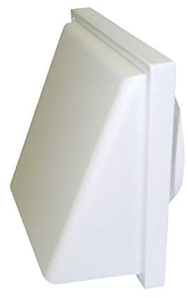 White Hooded Extractor Fan Vent Cowl with Back Draught Shutter 4 100mm Ducting